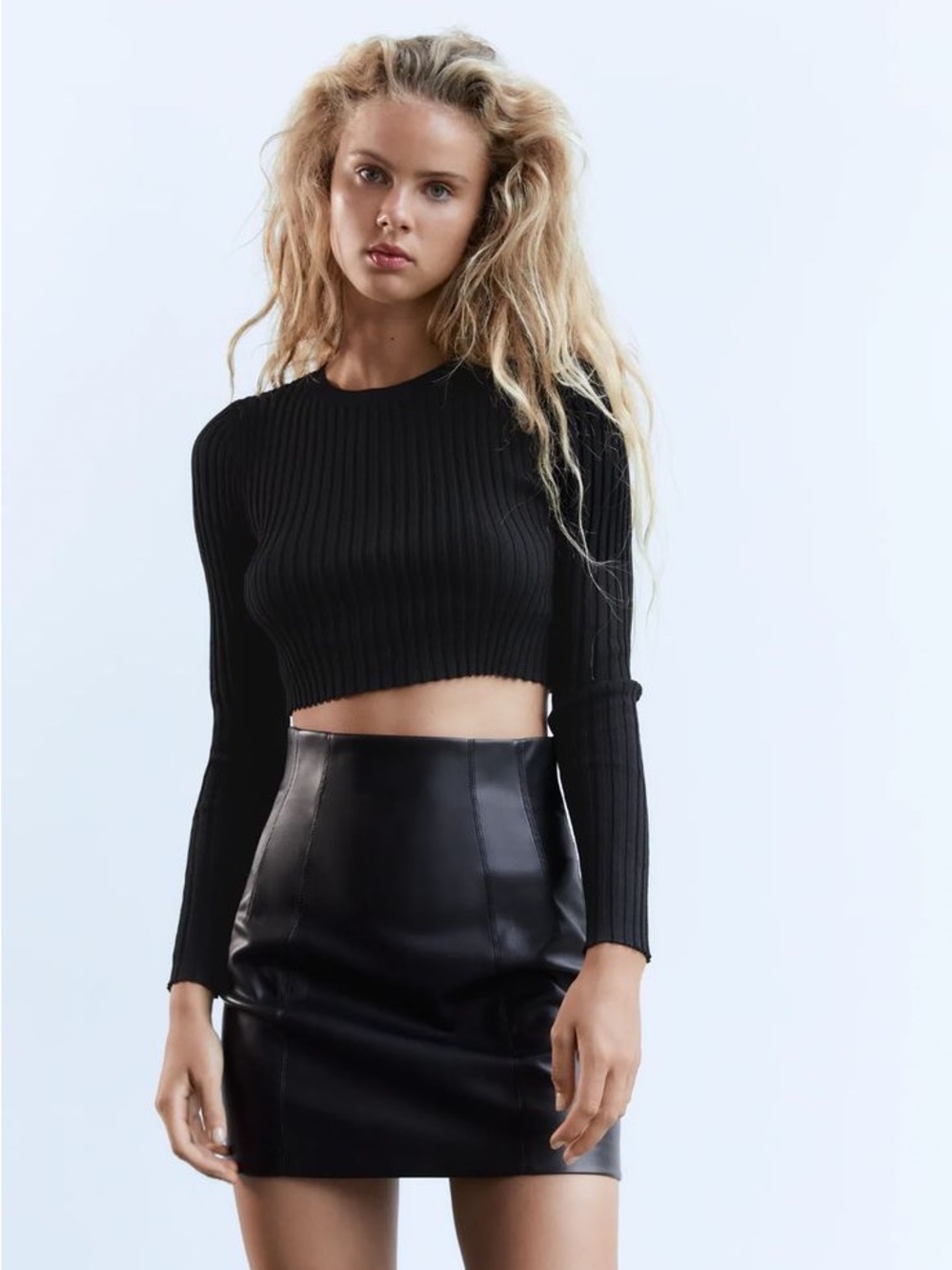 Zara Leather Mini Skirt